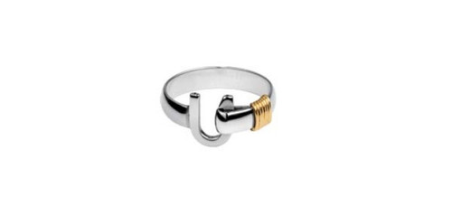 Original Hook Rings Silver with 14k Gold