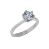 Solid White Gold CZ Engagement Ring