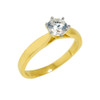 Gold Cubic Zirconia Engagement Ring