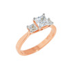 Rose Gold Princess Cut Engagement Ring with CZ