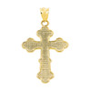 Solid Yellow Gold Orthodox Cross Charm Pendant