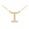 14k Gold "I" Diamond Initial Necklace