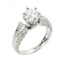 Sterling Silver Solitaire CZ Engagement Ring
