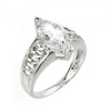 Elegant Sterling Silver 3.0 ct Marquise CZ Solitaire Ring