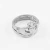 2-Piece White Gold Classic Claddagh Engagement Ring Band