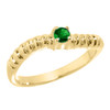 Gold Curved Stackable CZ Birthstone Ring