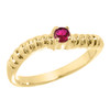 Gold Curved Stackable CZ Birthstone Ring