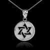 White Gold Cut-Out Star of David Pendant Necklace