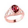 Rose Gold Celtic Lady's Birthstone Ring