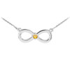 14K White Gold Infinity CZ Birthstone Necklace