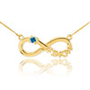 14K Gold Infinity #1MOM CZ Birthstone Necklace