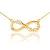 14K Gold Infinity #1MOM CZ Birthstone Necklace