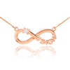 14k Rose Gold Infinity #1MOM CZ Birthstone Necklace