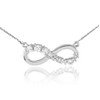14K White Gold Infinity #1MOM Necklace with Three CZ Birthstones