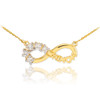 14K Gold Infinity #1MOM Necklace with Five CZ Birthstones