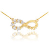 14K Gold Infinity #1MOM Necklace with Six CZ Birthstones