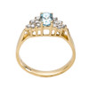 Yellow Gold Aquamarine and Diamond Proposal Ring