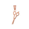 Polished Rose Gold Scissors Pendant Necklace