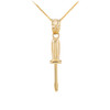 Polished Gold Screwdriver Pendant Necklace