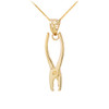 Polished Gold Pliers Pendant Necklace