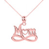 Rose Gold Infinity "MOM" Open Heart Pendant Necklace