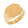 Yellow Gold Octagon Cut Engravable Men's Signet Ring