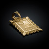 Gold Virgo Zodiac Sign Filigree Square Pendant Necklace