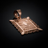 Rose Gold Scorpio Zodiac Sign Filigree Square Pendant Necklace