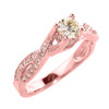 Elegant 14k Rose Gold Infinity Band Diamond Proposal Ring