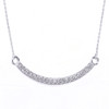 14k White Gold Smiley Face Curved Diamond Necklace