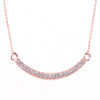 14k Rose Gold Smiley Face Curved Diamond Necklace