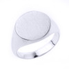 Engravable Men's Signet Ring in Solid White Gold