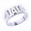 White Gold Diamond "DAD" Men's Ring