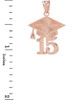 Rose Gold 2015 Class Graduation Pendant Necklace