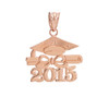 Rose Gold "CLASS OF 2015" Graduation Pendant Necklace