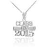 Silver 'CLASS OF 2015' Graduation Charm Pendant Necklace
