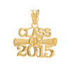 Gold "CLASS OF 2015" Graduation Charm Pendant Necklace