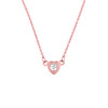 14K Rose Gold Diamond Dainty Heart Necklace