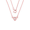14K Rose Gold Diamond Dainty Heart Necklace
