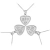 Sterling Silver 3pc 'BFF' Heart Pendant Necklace Set