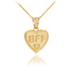 Gold 'BFF' Heart Pendant Necklace