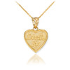 3pc Gold 'Mom' 'Big Sis' 'Little Sis' Heart Pendant Necklace Set