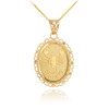 Gold Scorpio Zodiac Sign Filigree Oval Pendant Necklace