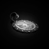 White Gold Scorpio Zodiac Sign Filigree Oval Pendant Necklace