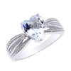 Beautiful White Gold Aquamarine and Diamond Proposal Ring
