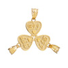 3pc Gold 'BFF' Heart Charm Necklace Set