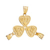 3pc Gold 'BFF' Heart Charm Set