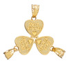 3pc Gold 'Best Friends' Heart Charm Set