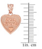 3pc Rose Gold 'Best Friends' Heart Charm Set