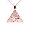 Solid Rose Gold Horus Pendant Necklace (13 steps)